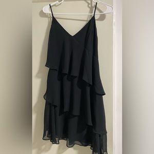 Black slip mini dress. Back zipper. Worn once, no damage.